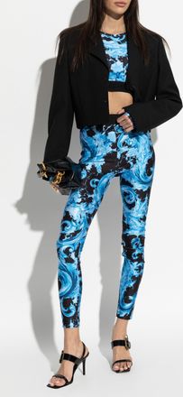 Versace Jeans Couture Short Top With Long Sleeves, Womens, Blue