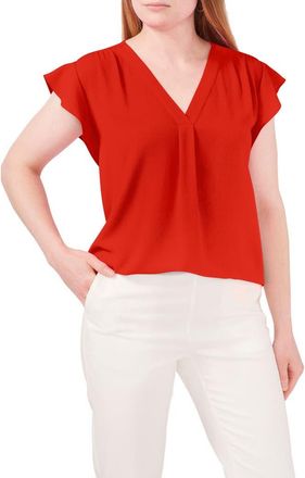Chaus Print Flutter Sleeve Blouse in Mood at Nordstrom, Size Small