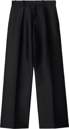 Burberry straight-leg tailored trousers - men - Wool/Silk/Buffalo Horn - 46 - Black