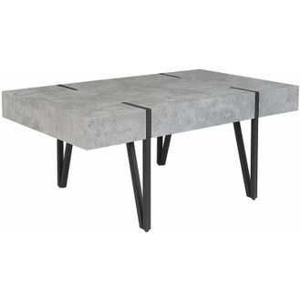 Beliani Tavolino da Caff&egrave; Moderno Effetto Cemento Gambe in Metallo 100 x 60 cm Adena