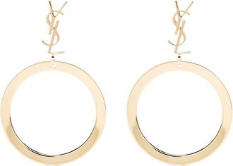 Saint Laurent Cassandre Logo Hoop Earrings