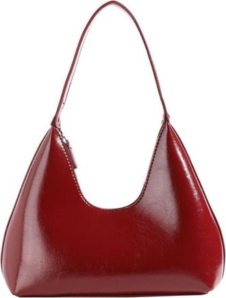 Generic Womens Shoulder Bag Solid Color Soft PU Leather Hand Bags, Compatible For Women Purses Small Side Gift Girls(Red)