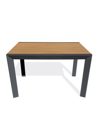 DCB Garden Tonga - Mesa De Jard&iacute;n De Aluminio Con Tablero Efecto Madera - Antracita - Dcb Garden