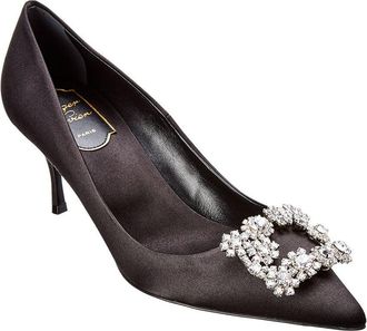 Roger Vivier Flower Strass Silk Pump