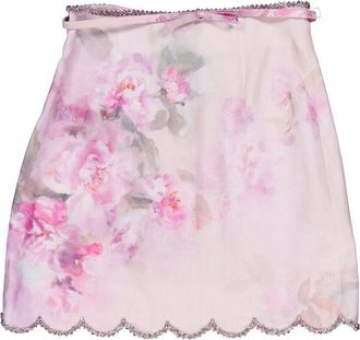 Zimmermann Crush Scalloped Mini Skirt, Size 2P