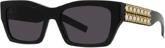 Givenchy Unisex Black Rectangular Sunglasses GV40077I 01A