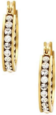 HMY Jewelry Swarovski Crystal Accented Hoop Earrings in Yellow at Nordstrom Rack