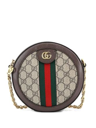Gucci Ophidia Round Shoulder Bag GG Coated Canvas Mini crossbody bag - Brown