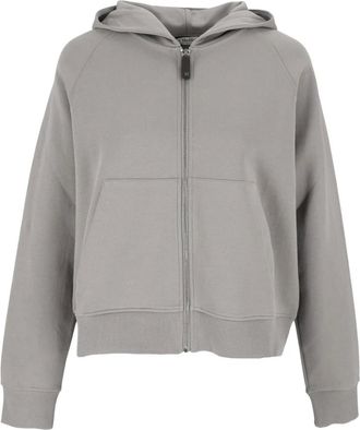 Max Mara Marea Zip-Up Hoodie - Dames - Sweatshirts & Hoodies - Grijs - Maat: L Katoen