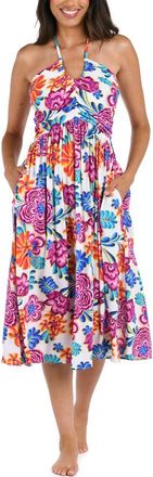 La Blanca Paradiso Halter Midi Cover-Up Sundress in White at Nordstrom, Size X-Small