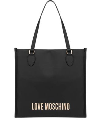 Love Moschino logo-plaque tote bag - Black