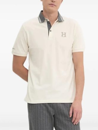 Hackett Polo in cotone con ricamo logo - Toni neutri