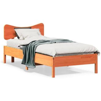 vidaXL Vidaxl - Estructura De Cama Sin Colch&oacute;n Madera De Pino Marr&oacute;n 90x200 Cm
