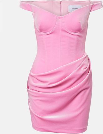 Alex Perry Abito bustier in velluto drappeggiato