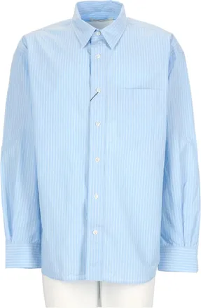 Sunflower New Base Striped Button-Up Cotton Shirt