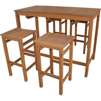 Gardenia Set barrique in legno, tavolo + 4 sgabelli riponibili