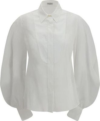 Brunello Cucinelli White Cotton Womens Blouse