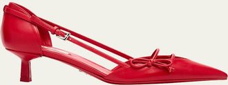 Prada 45mm Leather Bow Pumps