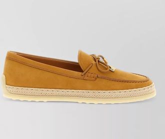 Tod's gomma rafia 92k bow loafers rubber sole