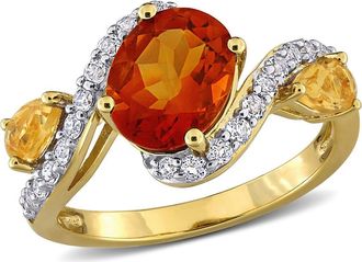 Delmar Madeira Citrine & White Topaz Ring in Orange Citrine at Nordstrom Rack, Size 5