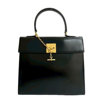 Celine Black Leather Handbag Tote Bag (Pre-Owned)