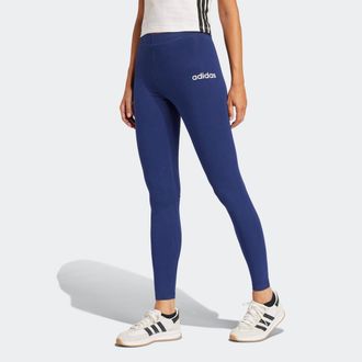 adidas Leggings ADIDAS SPORTSWEAR ESSENTIALS LINEAR COTTON, Damen, Gr. XL, N-Gr, blau (dunkelblau, wei&szlig;), Obermaterial: 90% Baumwolle, 10% Elasthan, Hosen Le