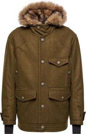 Moncler Moncler Cooper Hooded Shearling-trimmed Padded Mid-length Jacket, Men, Brown, Size: 2