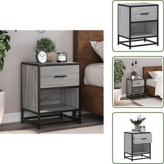 vidaXL Comodino per camera da letto - vidaXL Comodino Grigio Sonoma 40x31x50 cm in Truciolato - Comodino per soggiorno