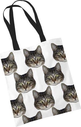 Bang Tidy Clothing Cat Tote Print Bag - Tabby Cat Shopping Shoulder Bag Gifts