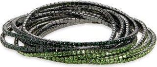 Nordstrom Rack Set of 10 Crystal Stretch Bracelets in Green Multi- Hematite at Nordstrom Rack