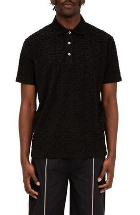 Purple Textured Terry Cloth Polo in Black at Nordstrom Rack, Size X-Small