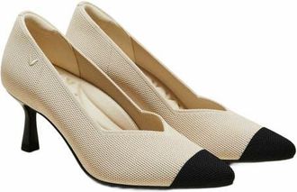 Vivaia Pointed-Toe Mid Heels in Cream Ivory/black at Nordstrom, Size 9.5