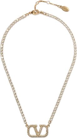 Valentino Garavani Collana VLogo Signature con cristalli - Oro