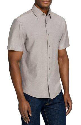 Brooklyn Brigade Solid Mapleton Luxe Cross Dyed Short Sleeve Shirt in Tan at Nordstrom, Size Xx-Large