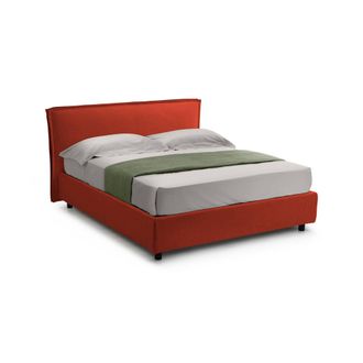 Dmora Cama Doble Brolo, Desenfundable, Con Contenedor Made In Italy, Tama&ntilde;o Colch&oacute;n 160x190 Cm, Naranja