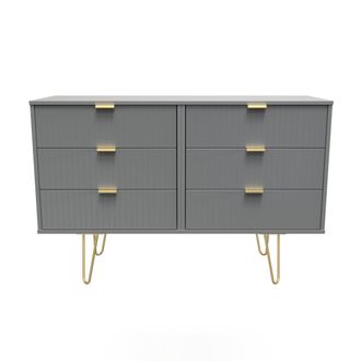 Welcome Furniture Breda Ready Assembled 6 Drawer Wide Chest in Dusk Grey - Welcome Furniture | TJ Hughes