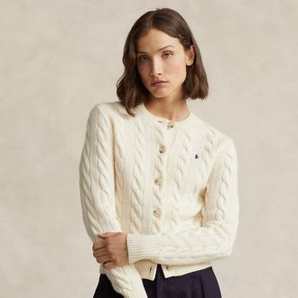 Polo Ralph Lauren Cardigan a trecce in lana e cashmere