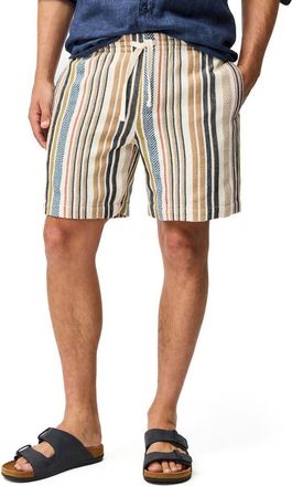 Rodd & Gunn Gifford Stripe Cotton Blend Drawstring Shorts in Kelp at Nordstrom, Size Xxx-Large