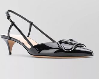 Valentino patent leather slingback pumps