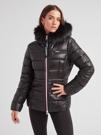 JACK1T R4D Faux Fur Tricolore Racer Jacket in Black at Nordstrom, Size X-Large