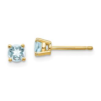 Diamond2Deal 14k Yellow Gold Aquamarine Earrings