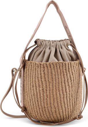 Chloé Woody Raffia Bucket Bag-Donna