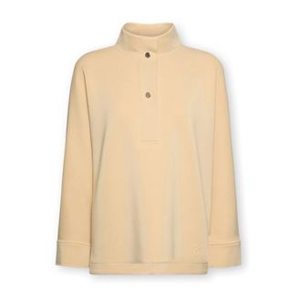 Elena Miro Hoodies & sweatvesten, Dames, Beige, 2Xl, Polyester, Modal Blend Sweatshirt met Hoge Hals