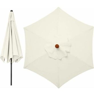 OEM Fundas De Repuesto Para Sombrillas De 3 Metros Y 6 Brazos. Funda De Repuesto Para Toldos De Jard&iacute;n. Funda De Repuesto Para Sombrilla O Toldo (blanco C