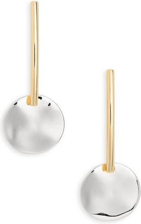 Nordstrom Rack Bar & Disc Drop Earrings in Silver- Gold at Nordstrom Rack