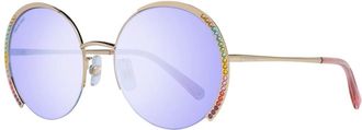 Swarovski Ronde Half-Rim Zonnebril - Dames - Zonnebrillen - Geel - ONE Size - Accessoires