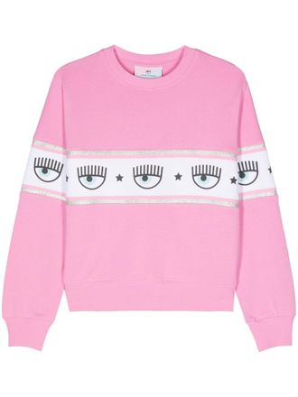 Chiara Ferragni Logomania-motif cotton sweatshirt - Pink