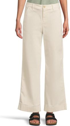 L.L.Bean Comfort Stretch Chino Mid-Rise Wide-Leg Pants Womens Clothing Heritage Stone : 12, Cotton/Denim/Spandex