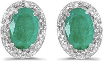 Allurez 14K Gold Diamond & Gemstone Earrings in 0.90Ct/emerald/white Gold at Nordstrom
