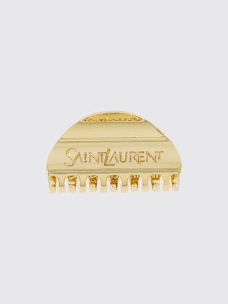 Saint Laurent Fermacapelli in ottone con logo YSL traforato a mezza luna